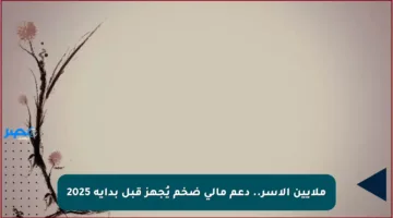 ملايين الأسر.. دعم مالي ضخم يُجهز قبل بداية 2025